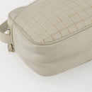 CELINE Shoulder Bag Leather White Gold Auth mr1912-14