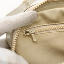 CELINE Shoulder Bag Leather White Gold Auth mr1912-18