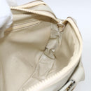 CELINE Shoulder Bag Leather White Gold Auth mr1912-19