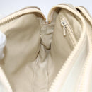 CELINE Shoulder Bag Leather White Gold Auth mr1912-20
