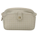 CELINE Shoulder Bag Leather White Gold Auth mr1912-13