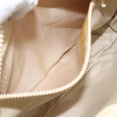 CELINE Shoulder Bag Leather White Gold Auth mr1912-21