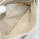 CELINE Shoulder Bag Leather White Gold Auth mr1912-23