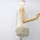 CELINE Shoulder Bag Leather White Gold Auth mr1912-24