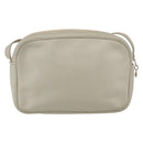 CELINE Shoulder Bag Leather White Gold Auth mr1912-2