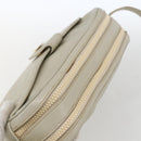 CELINE Shoulder Bag Leather White Gold Auth mr1912-6