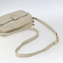 CELINE Shoulder Bag Leather White Gold Auth mr1912-7