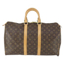 LOUIS VUITTON Monogram Keepall 45 Boston Bag M41428 LV Auth mr1913-2