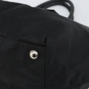 PRADA Ribbon Hand Bag Nylon Leather Black Silver Auth mr1914-10