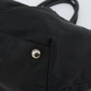 PRADA Ribbon Hand Bag Nylon Leather Black Silver Auth mr1914-12