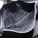 PRADA Ribbon Hand Bag Nylon Leather Black Silver Auth mr1914-22