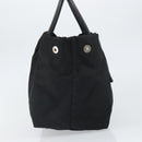 PRADA Ribbon Hand Bag Nylon Leather Black Silver Auth mr1914-4