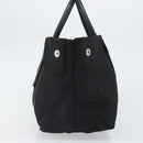 PRADA Ribbon Hand Bag Nylon Leather Black Silver Auth mr1914-5