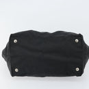PRADA Ribbon Hand Bag Nylon Leather Black Silver Auth mr1914-9
