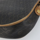 Christian Dior Honeycomb Canvas Shoulder Bag Black Gold Auth mr1916-12