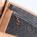 Christian Dior Honeycomb Canvas Shoulder Bag Black Gold Auth mr1916-21