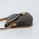 Christian Dior Honeycomb Canvas Shoulder Bag Black Gold Auth mr1916-5