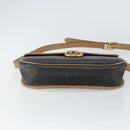 Christian Dior Honeycomb Canvas Shoulder Bag Black Gold Auth mr1916-9