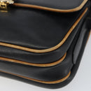 CELINE Shoulder Bag Leather Black Gold Auth mr1919-9