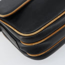 CELINE Shoulder Bag Leather Black Gold Auth mr1919-14