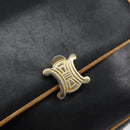 CELINE Shoulder Bag Leather Black Gold Auth mr1919-17