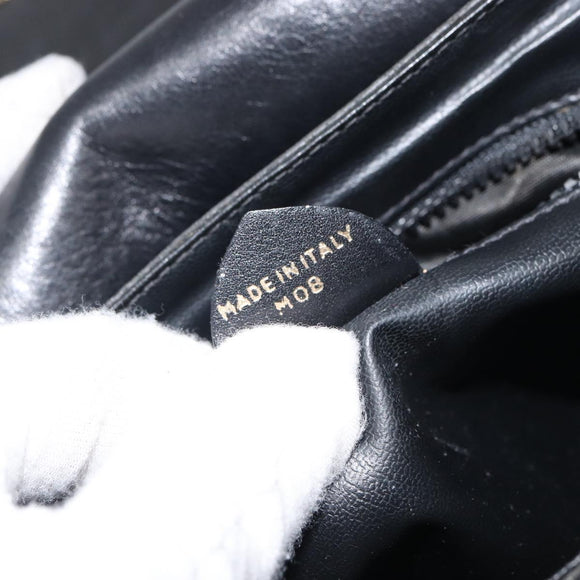 CELINE Shoulder Bag Leather Black Gold Auth mr1919