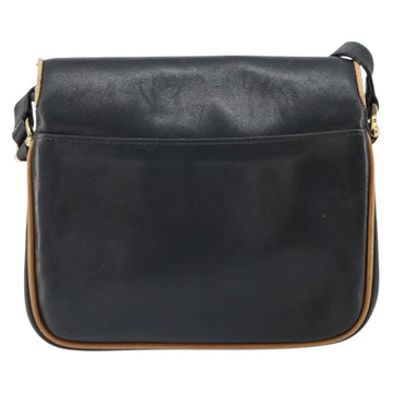 CELINE Shoulder Bag Leather Black Gold Auth mr1919 - 0