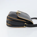 CELINE Shoulder Bag Leather Black Gold Auth mr1919-3