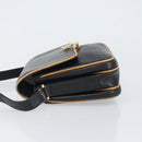 CELINE Shoulder Bag Leather Black Gold Auth mr1919-4