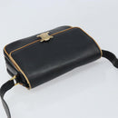 CELINE Shoulder Bag Leather Black Gold Auth mr1919-6