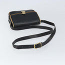 CELINE Shoulder Bag Leather Black Gold Auth mr1919-7