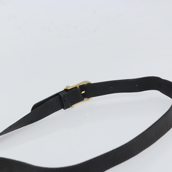 CELINE Shoulder Bag Leather Black Gold Auth mr1919