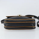 CELINE Shoulder Bag Leather Black Gold Auth mr1919-5