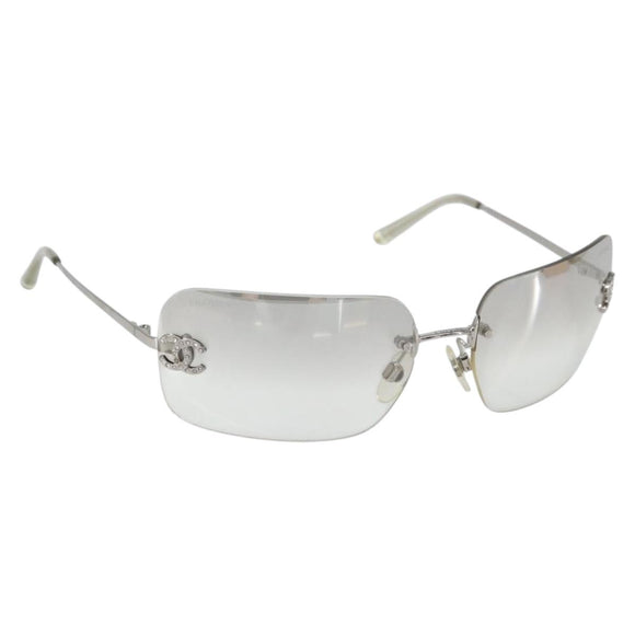 CHANEL Sunglasses plastic Silver 4017-D CC Auth mr1920V