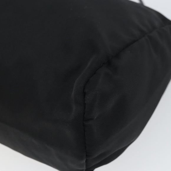 PRADA Pouch Nylon Black Silver Auth mr1921