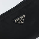 PRADA Pouch Nylon Black Silver Auth mr1921-17