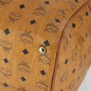 MCM Vicetos Logogram Boston Bag PVC Leather 2way Brown Gold Auth mr1923-16