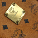 MCM Vicetos Logogram Boston Bag PVC Leather 2way Brown Gold Auth mr1923-12
