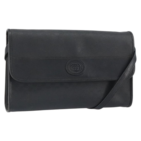 GUCCI Micro GG Supreme Shoulder Bag PVC Black Gold 004 14 0264 Auth mr1924