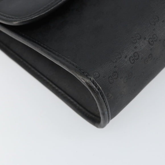 GUCCI Micro GG Supreme Shoulder Bag PVC Black Gold 004 14 0264 Auth mr1924
