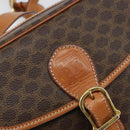 CELINE Macadam Canvas Shoulder Bag PVC Leather Brown Gold Auth mr1926-19