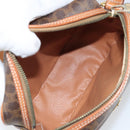 CELINE Macadam Canvas Shoulder Bag PVC Leather Brown Gold Auth mr1926-10