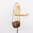CELINE Macadam Canvas Shoulder Bag PVC Leather Brown Gold Auth mr1926-24