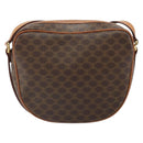 CELINE Macadam Canvas Shoulder Bag PVC Leather Brown Gold Auth mr1926-2