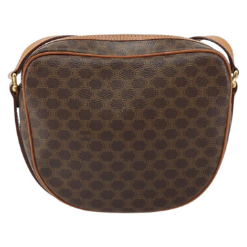 CELINE Macadam Canvas Shoulder Bag PVC Leather Brown Gold Auth mr1926 - 0