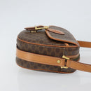 CELINE Macadam Canvas Shoulder Bag PVC Leather Brown Gold Auth mr1926-3