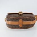 CELINE Macadam Canvas Shoulder Bag PVC Leather Brown Gold Auth mr1926-5