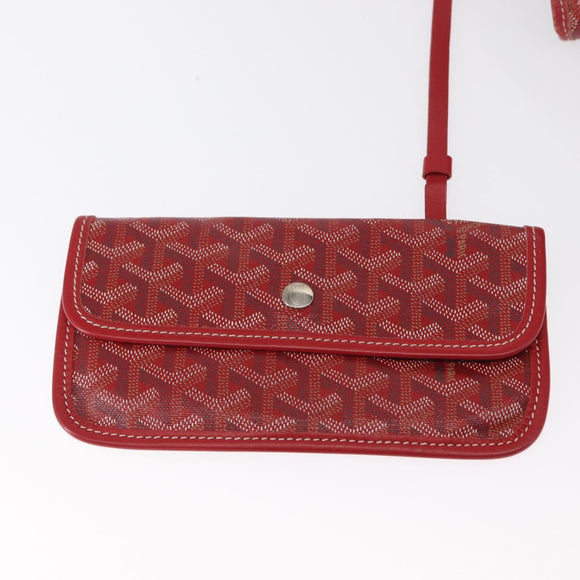 GOYARD Herringbone Saint Louis GM Tote Bag PVC Red Auth mr1936
