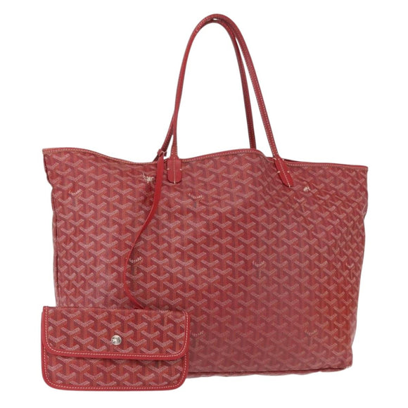 GOYARD Fischgrätmuster Saint Louis GM Tragetasche PVC Rot Auth mr1936