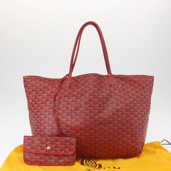 GOYARD Herringbone Saint Louis GM Tote Bag PVC Red Auth mr1936